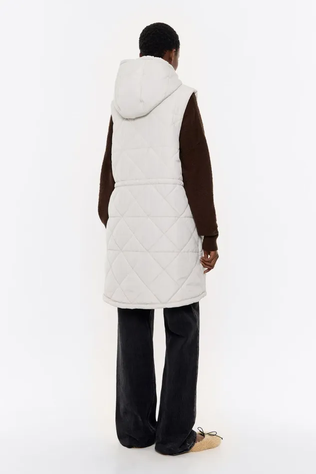 Ivory Padded Midi Vest Ivory Women Bimba Y Lola Puffer Jackets Ivory Padded Midi Vest Ivory Women Bimba Y Lola Puffer Jackets