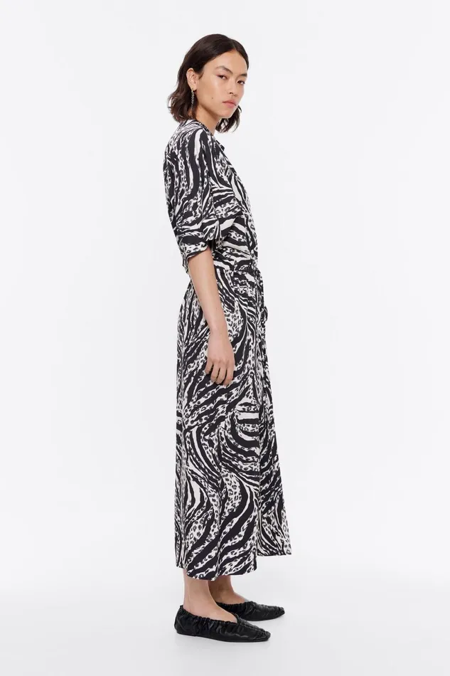Ivory Zebra Tiefront Dress Zebra Ivory Women Bimba Y Lola Dresses And Jumpsuits Ivory Zebra Tiefront Dress Zebra Ivory Women Bimba Y Lola Dresses And Jumpsuits