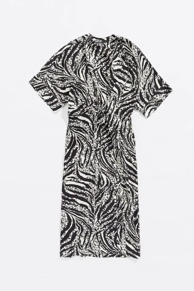 Ivory Zebra Tiefront Dress Zebra Ivory Women Bimba Y Lola Dresses And Jumpsuits Ivory Zebra Tiefront Dress Zebra Ivory Women Bimba Y Lola Dresses And Jumpsuits