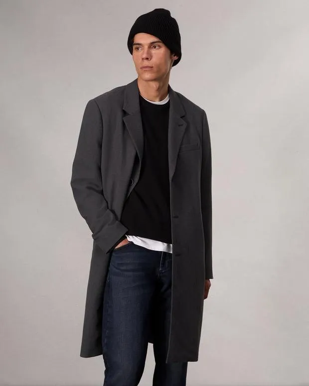 Jackets and Coats Men Rag and Bone Lance WoolLinen Topcoat Heather Grey