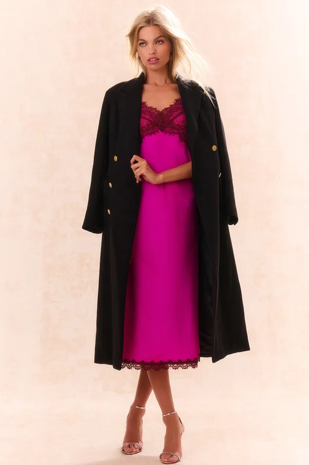 Jackets and Coats Women LoveShackFancy Angeli Wool Military Coat Black