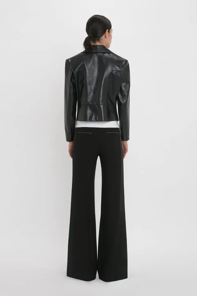 Jackets and Coats Women Victoria Beckham Tailored Leather Biker Jacket In Black