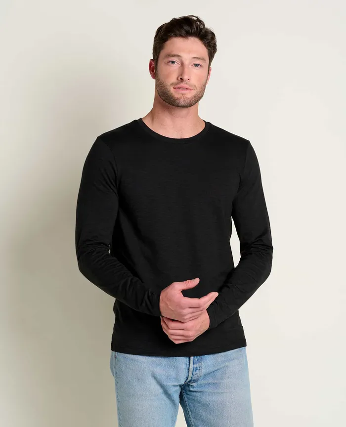 Jackets and Layers Tempo Long Sleeve Crew Black ToadandCo Men8217s