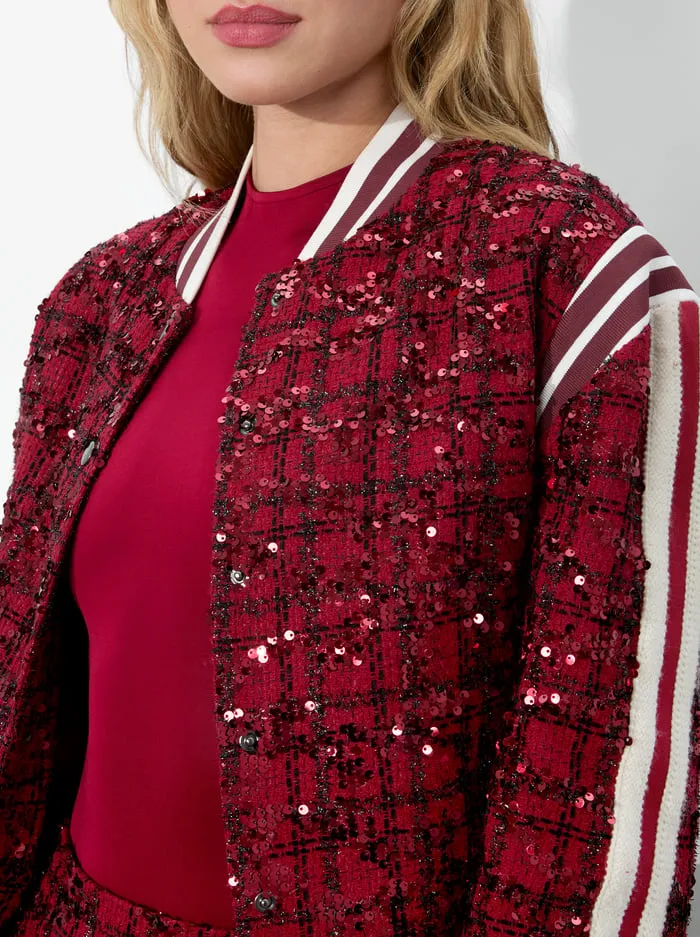 Jackets Coats Women Alice Olivia Keri Varsity Jacket Garnet