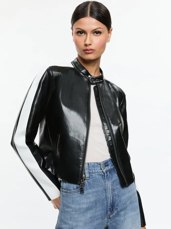 Jackets Coats Women Alice Olivia Rickie Vegan Moto Jacket Black