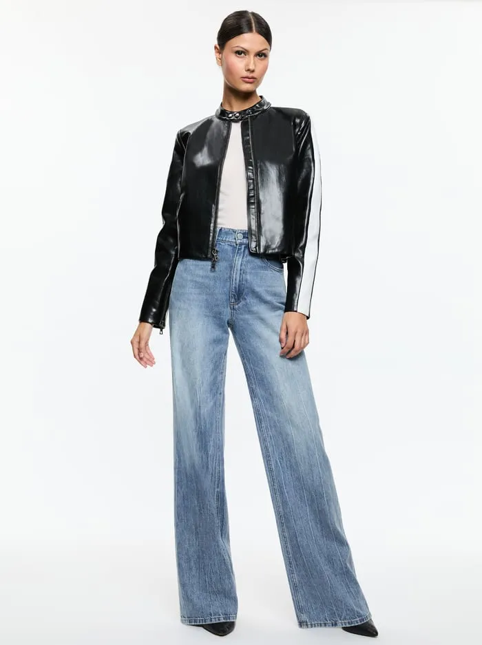 Jackets Coats Women Alice Olivia Rickie Vegan Moto Jacket Black