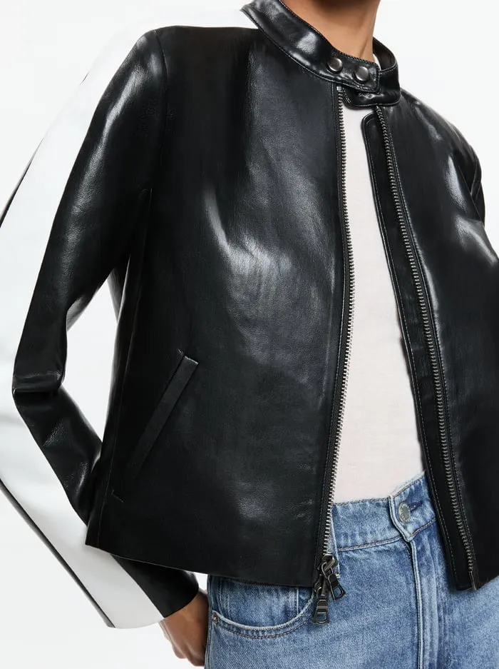 Jackets Coats Women Alice Olivia Rickie Vegan Moto Jacket Black