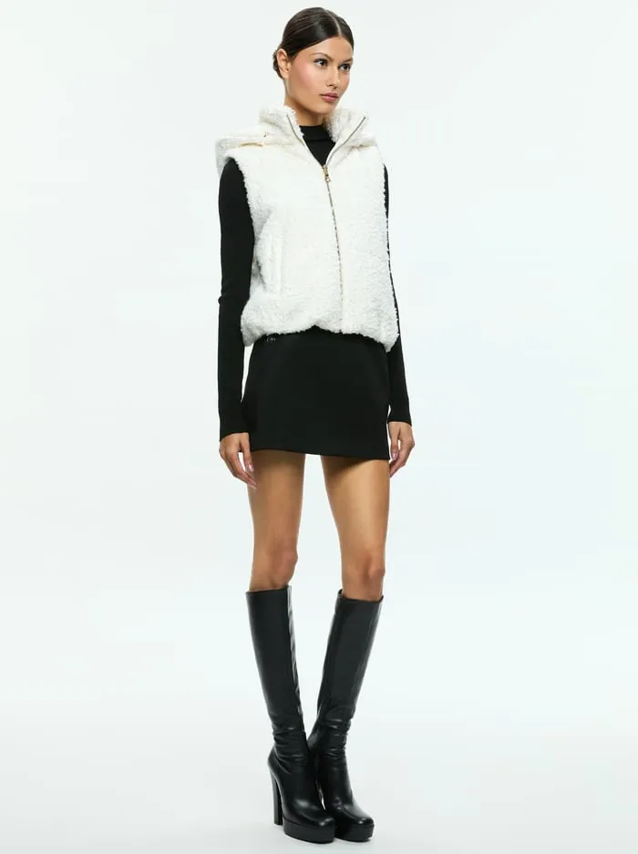 Jackets Coats Women Alice Olivia Robena Teddy Puffer Vest Off White