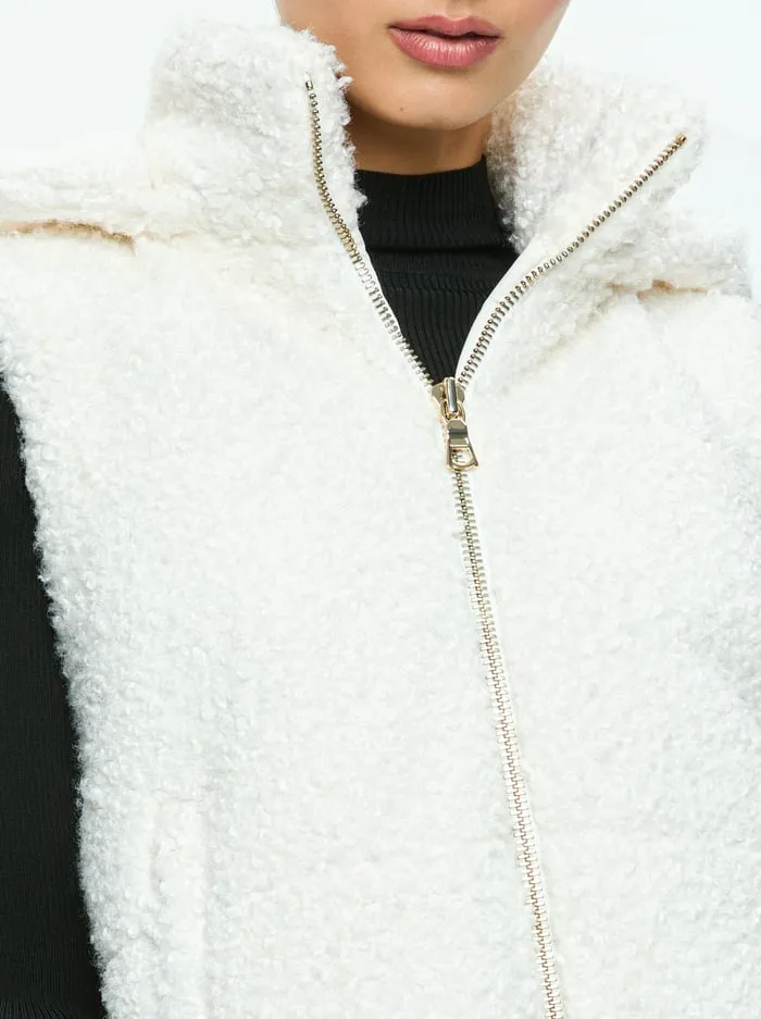 Jackets Coats Women Alice Olivia Robena Teddy Puffer Vest Off White