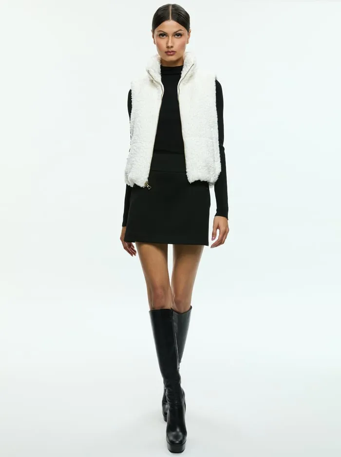 Jackets Coats Women Alice Olivia Robena Teddy Puffer Vest Off White