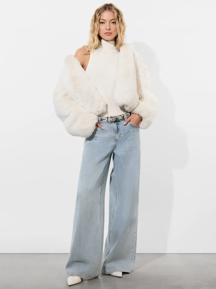 Jackets Coats Women Alice Olivia Rowe Faux Fur Bomber Off White