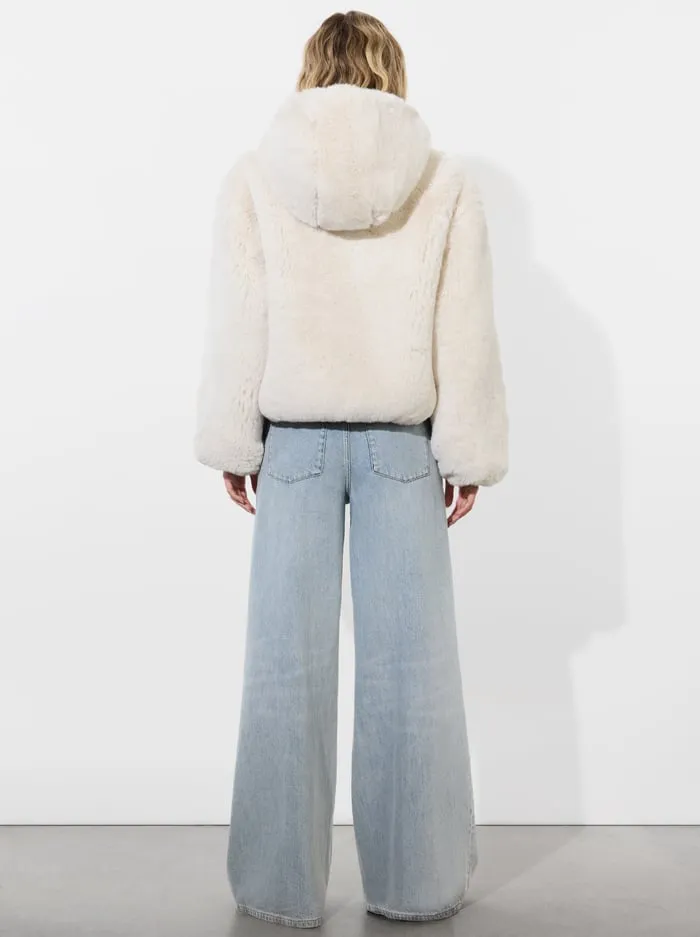 Jackets Coats Women Alice Olivia Rowe Faux Fur Bomber Off White