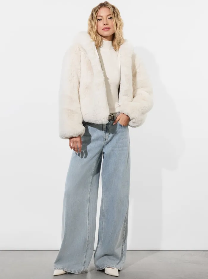 Jackets Coats Women Alice Olivia Rowe Faux Fur Bomber Off White