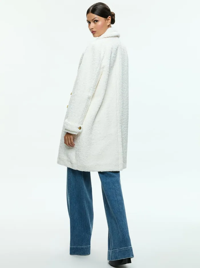 Jackets Coats Women Alice Olivia Townes Teddy Peacoat Off White