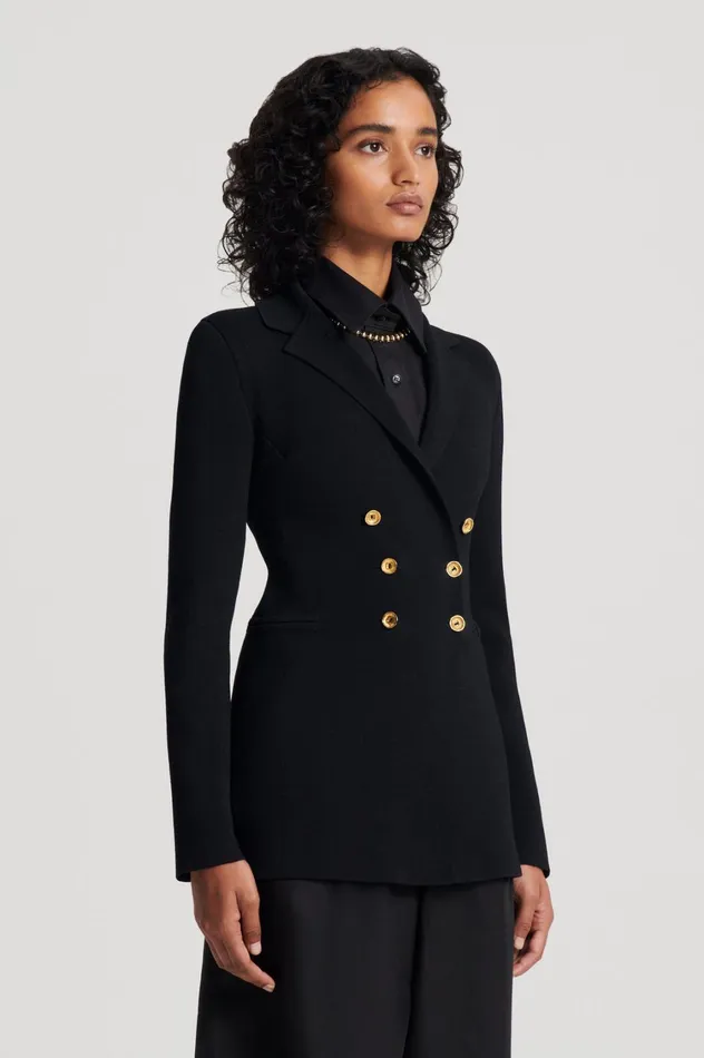 Jackets Women Scanlan Theodore CREPE KNIT GOLD BUTTON JACKET Black