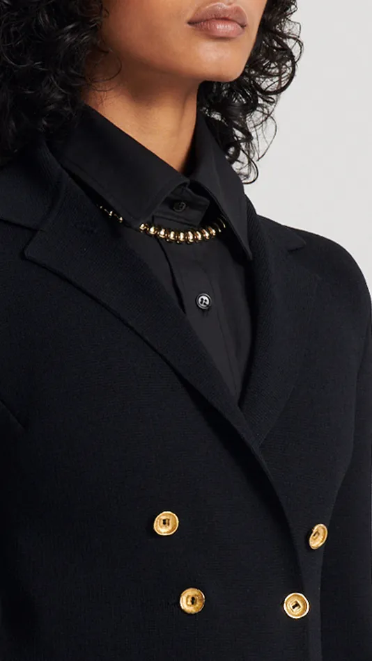 Jackets Women Scanlan Theodore CREPE KNIT GOLD BUTTON JACKET Black