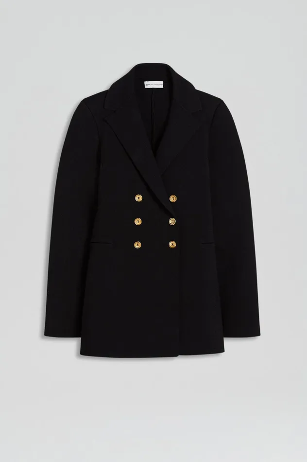 Jackets Women Scanlan Theodore CREPE KNIT GOLD BUTTON JACKET Black