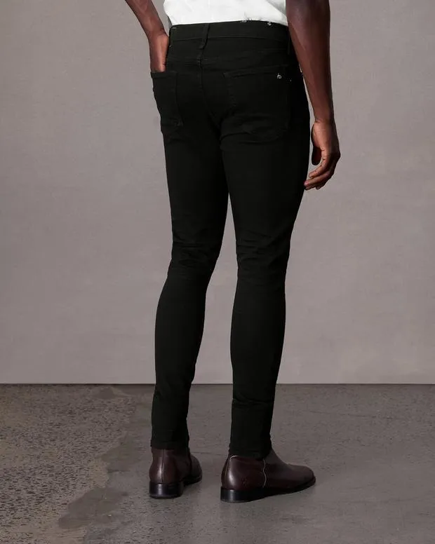 Jeans Men Rag and Bone Fit 1 Skinny Fit Jean Aero Stretch Denim Black