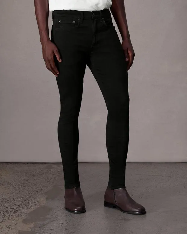 Jeans Men Rag and Bone Fit 1 Skinny Fit Jean Aero Stretch Denim Black