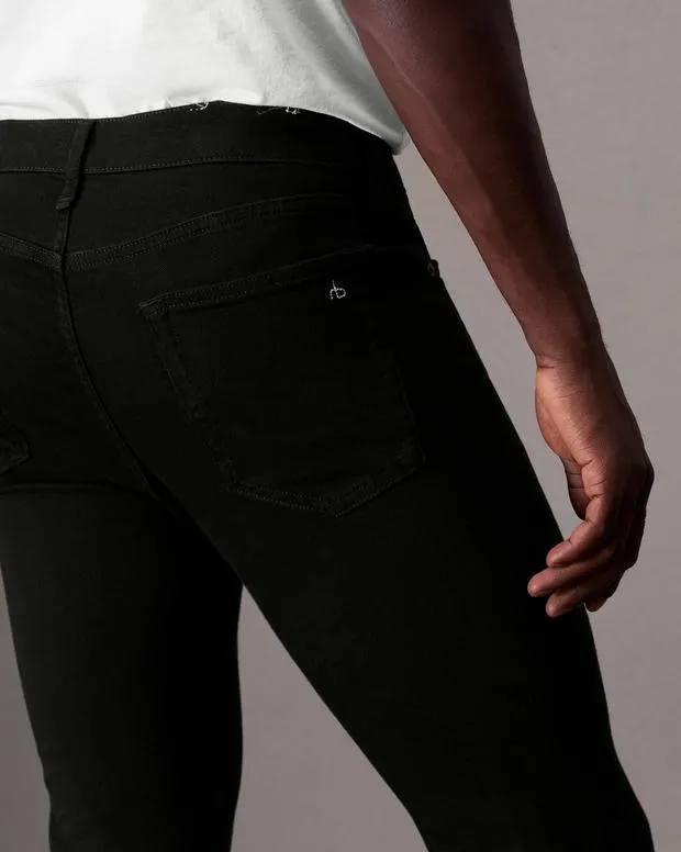 Jeans Men Rag and Bone Fit 1 Skinny Fit Jean Aero Stretch Denim Black