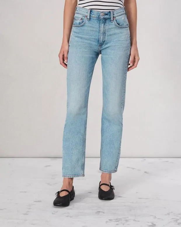 Jeans Women Rag and Bone Harlow Ankle Straight Jean Vintage Stretch Denim Lou