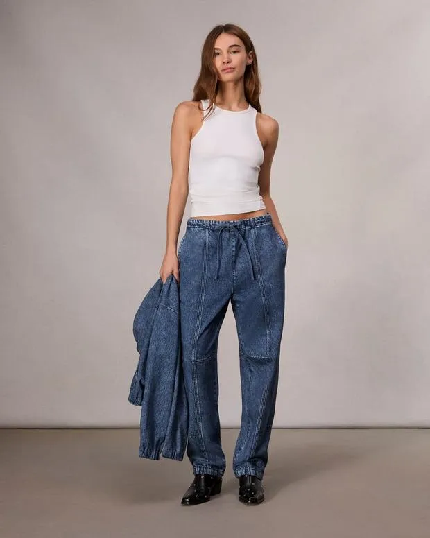 Jeans Women Rag and Bone Miramar Fleece Jordan Pant Cotton Fleece Topaz
