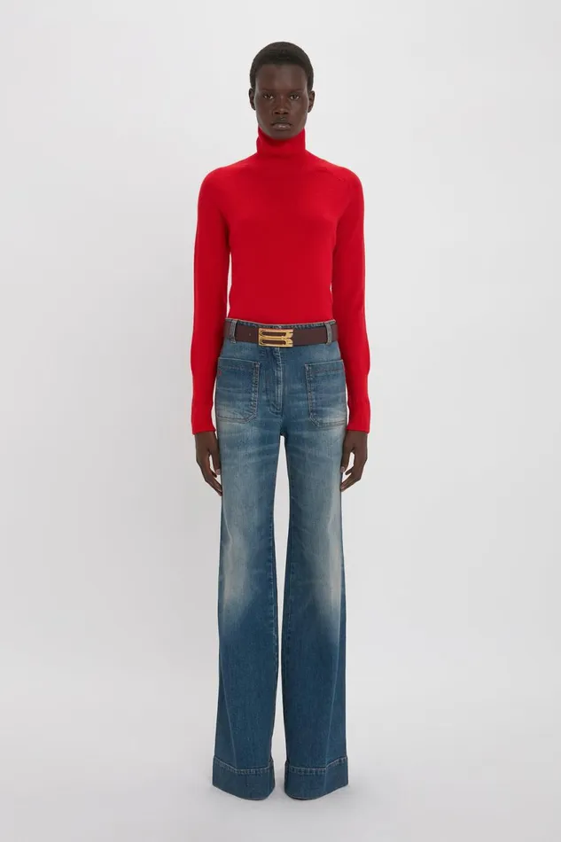 Jeans Women Victoria Beckham Alina Jean In Heavy Vintage Indigo Wash