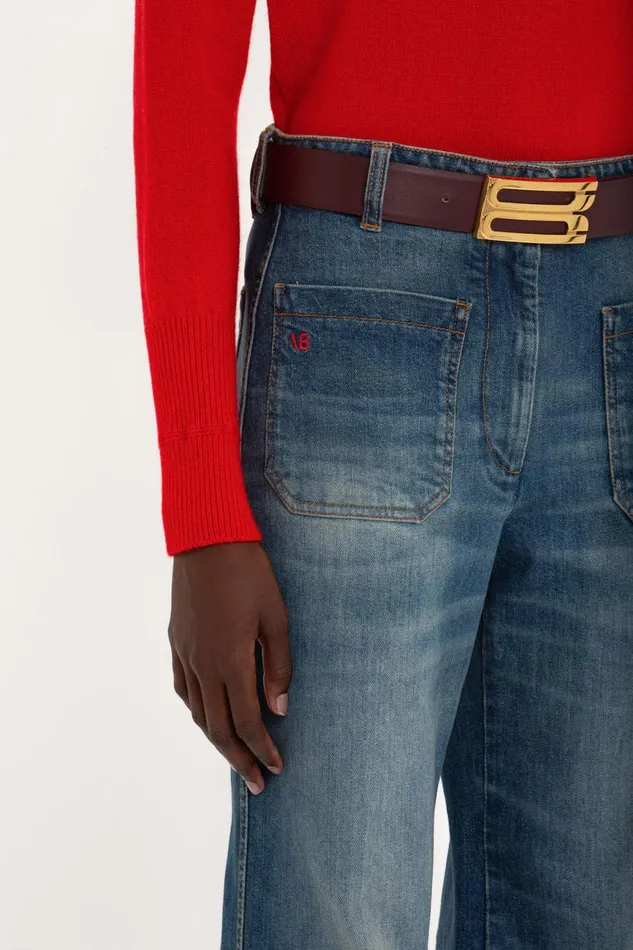 Jeans Women Victoria Beckham Alina Jean In Heavy Vintage Indigo Wash