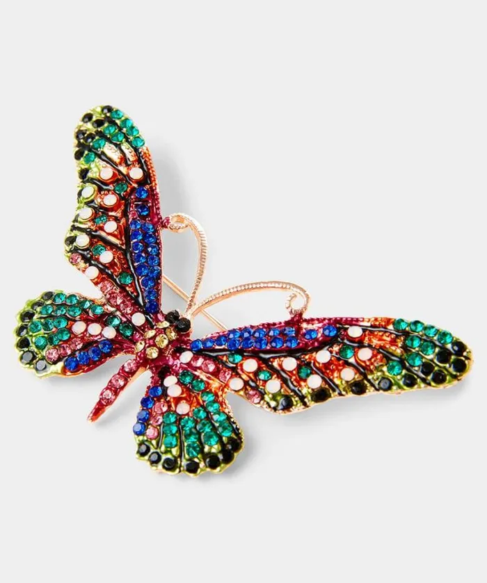 Joe Browns Accessories and Jewellery Women Dazzle Me Butterfly Brooch Blue Multi