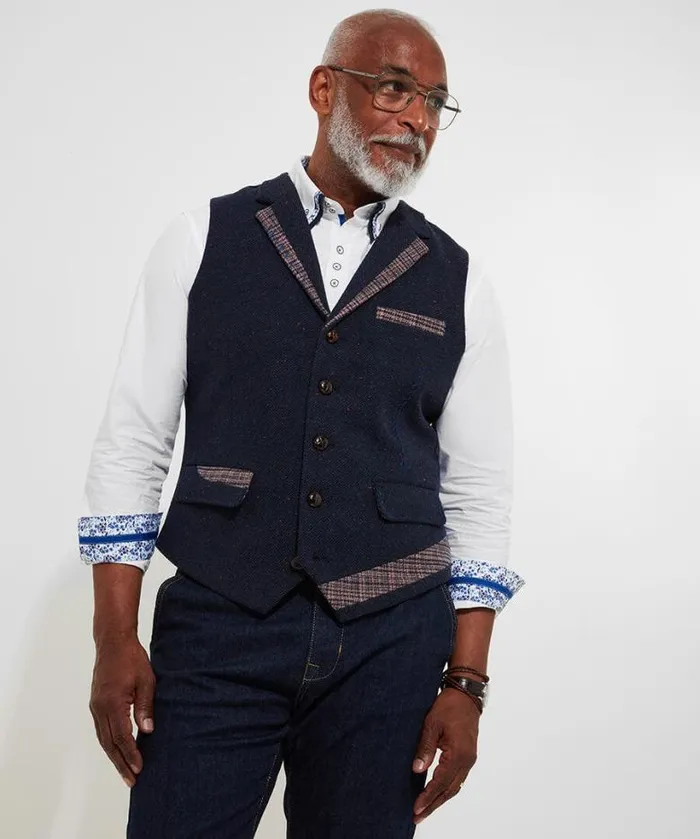 Joe Browns Coats and Jackets Men Mix It Up Waistcoat Blue
