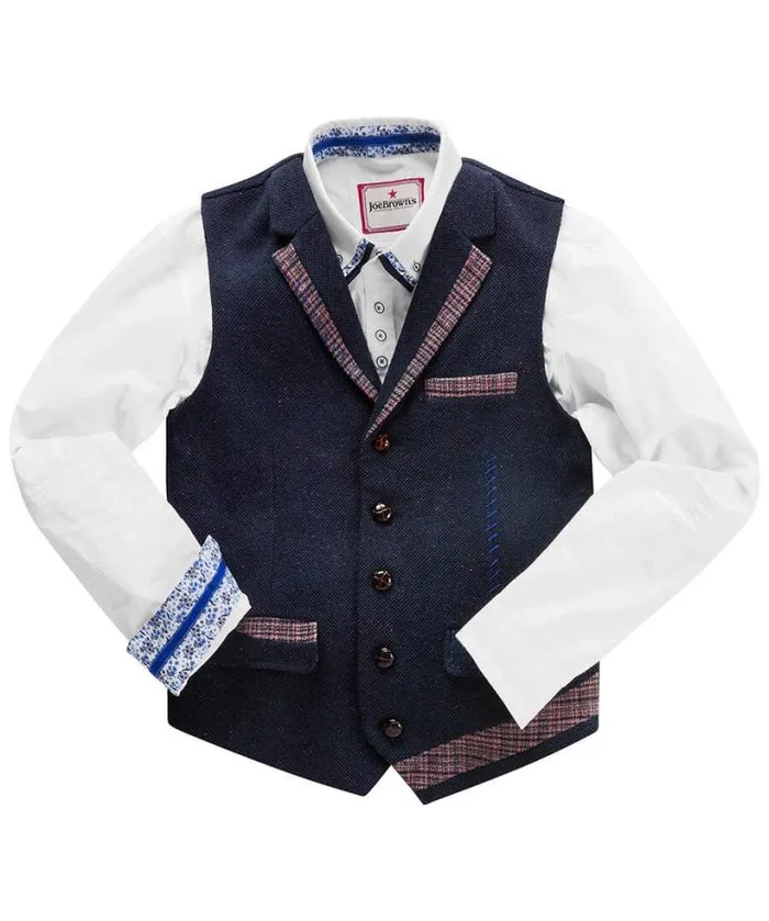 Joe Browns Coats and Jackets Men Mix It Up Waistcoat Blue Joe Browns Coats and Jackets Men Mix It Up Waistcoat Blue