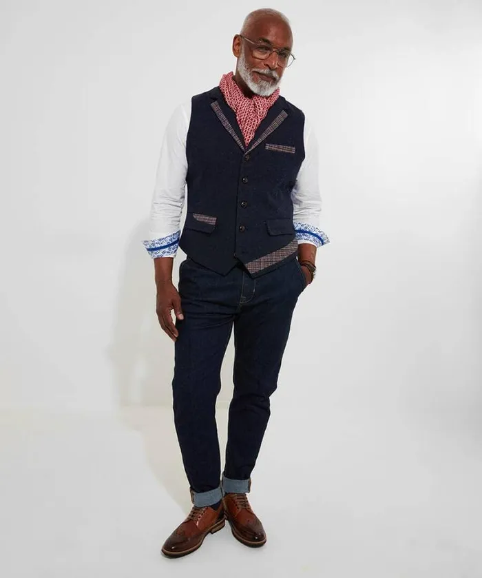 Joe Browns Coats and Jackets Men Mix It Up Waistcoat Blue Joe Browns Coats and Jackets Men Mix It Up Waistcoat Blue