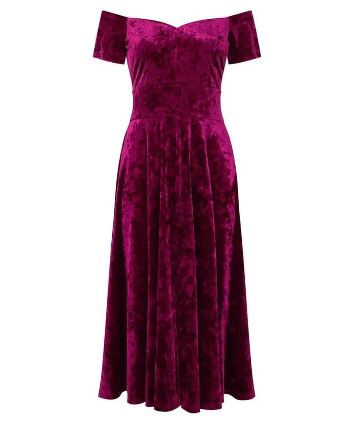 Joe Browns Dresses Women Ellie Vintage Velour Dress Berry Joe Browns Dresses Women Ellie Vintage Velour Dress Berry