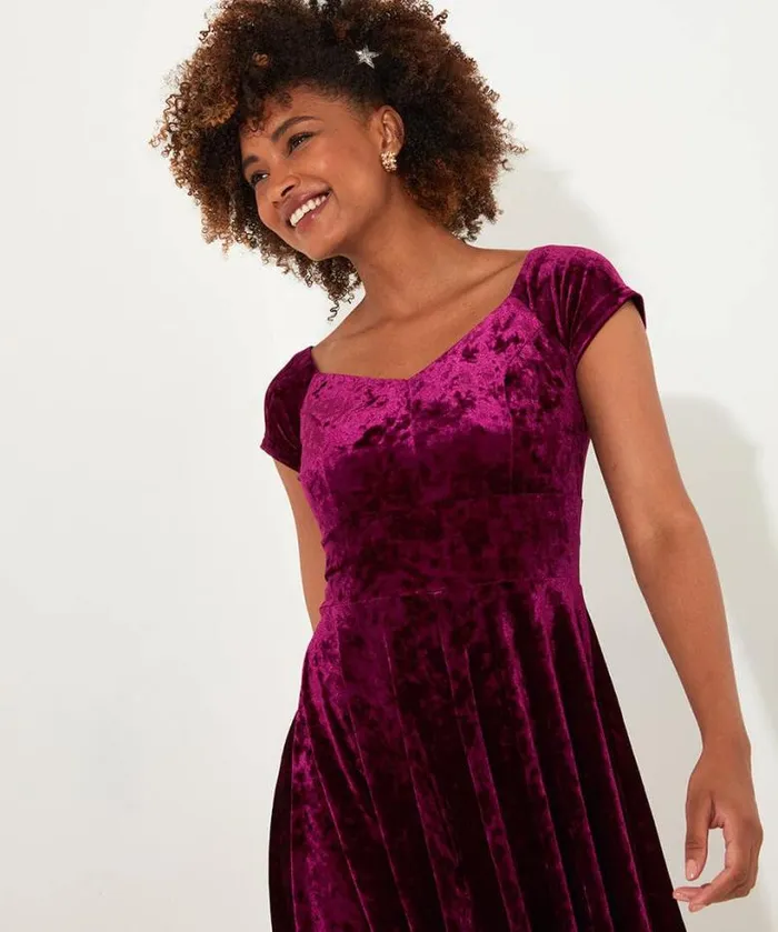 Joe Browns Dresses Women Ellie Vintage Velour Dress Berry Joe Browns Dresses Women Ellie Vintage Velour Dress Berry