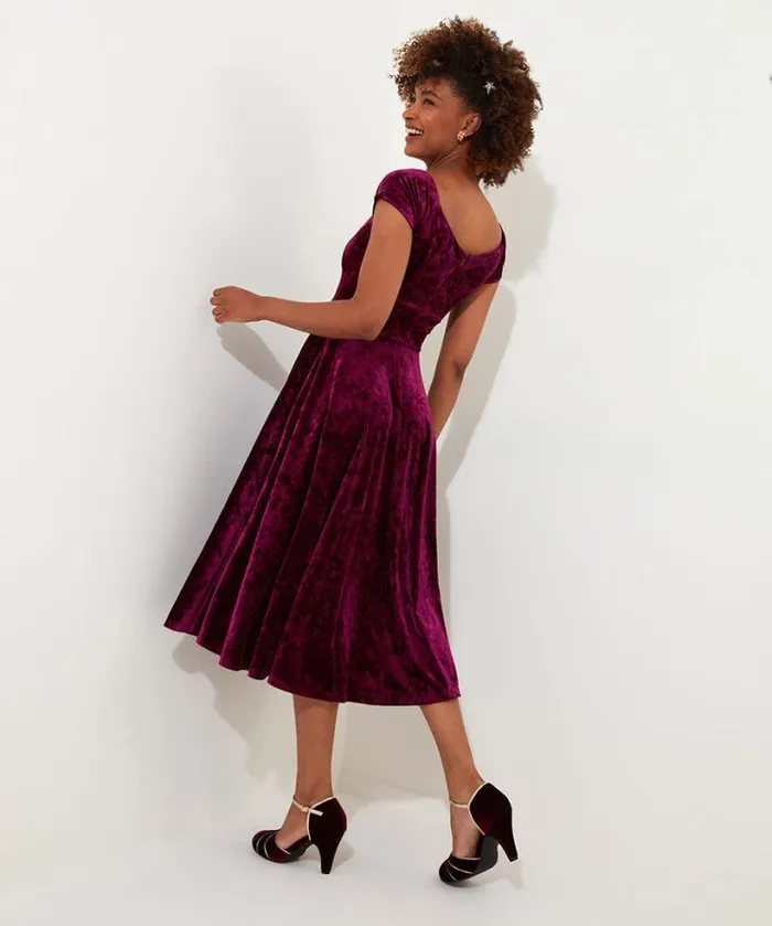 Joe Browns Dresses Women Ellie Vintage Velour Dress Berry Joe Browns Dresses Women Ellie Vintage Velour Dress Berry