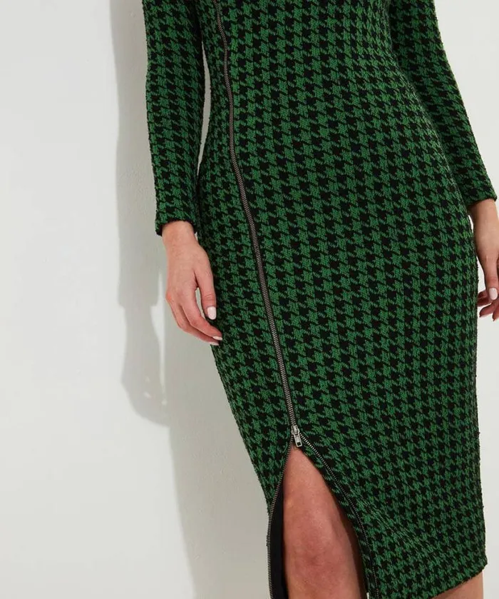 Joe Browns Dresses Women Greta Zip Through Stretch Jacquard Dress Green Joe Browns Dresses Women Greta Zip Through Stretch Jacquard Dress Green
