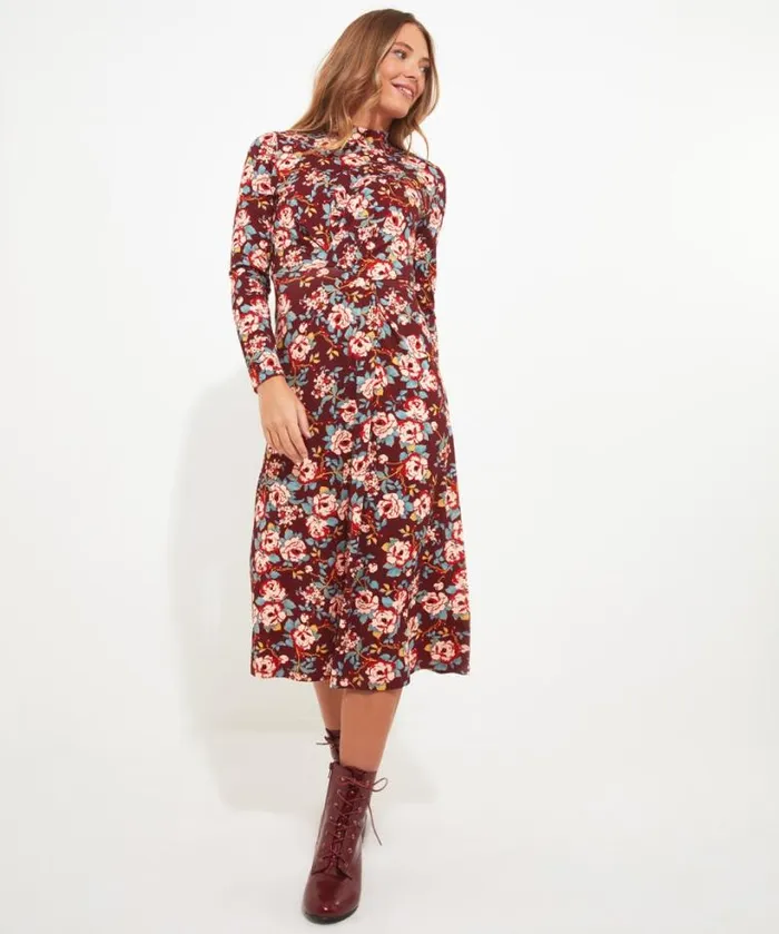 Joe Browns Dresses Women Winter Florals Jersey Dress Multi
