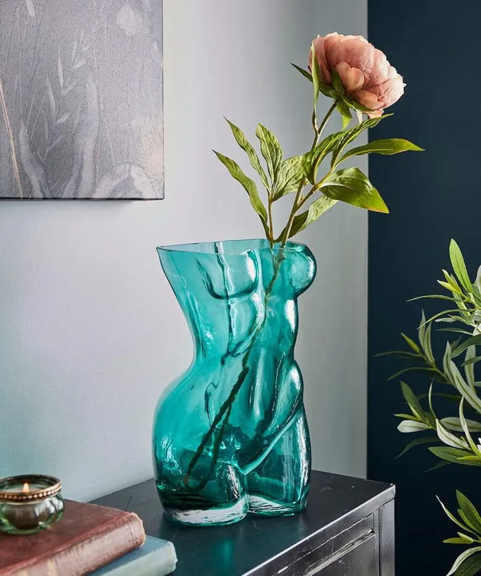 Joe Browns Home Accessories Homeware Beautiful Body Glass Vase Teal