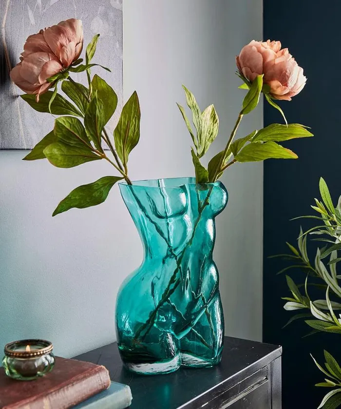 Joe Browns Home Accessories Homeware Beautiful Body Glass Vase Teal