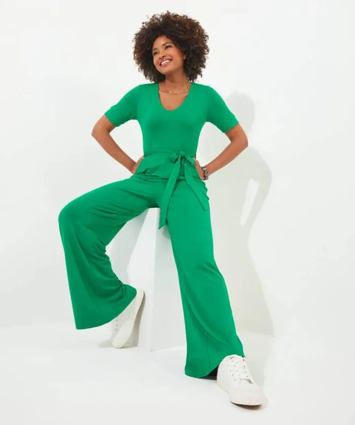 Joe Browns Jeans and Trousers Women Polly Jersey Jumpsuit Green