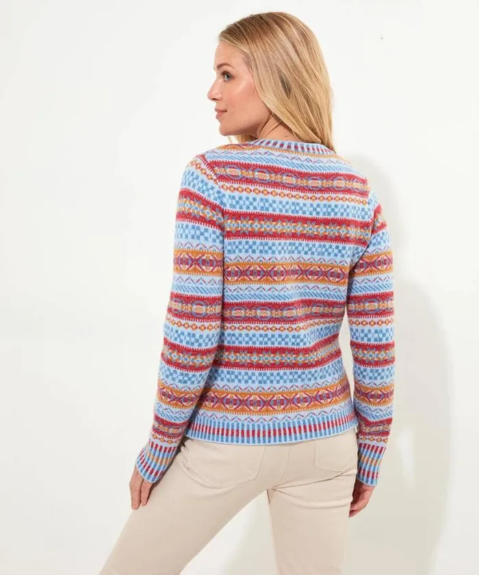 Joe Browns Knitwear and Cardigans Women Bonnie Fairisle Cardigan Blue Joe Browns Knitwear and Cardigans Women Bonnie Fairisle Cardigan Blue