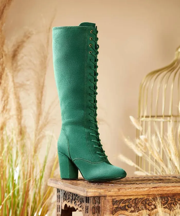 Joe Browns Shoes Sandals and Boots Women All The Glory Lace Up Boots Green