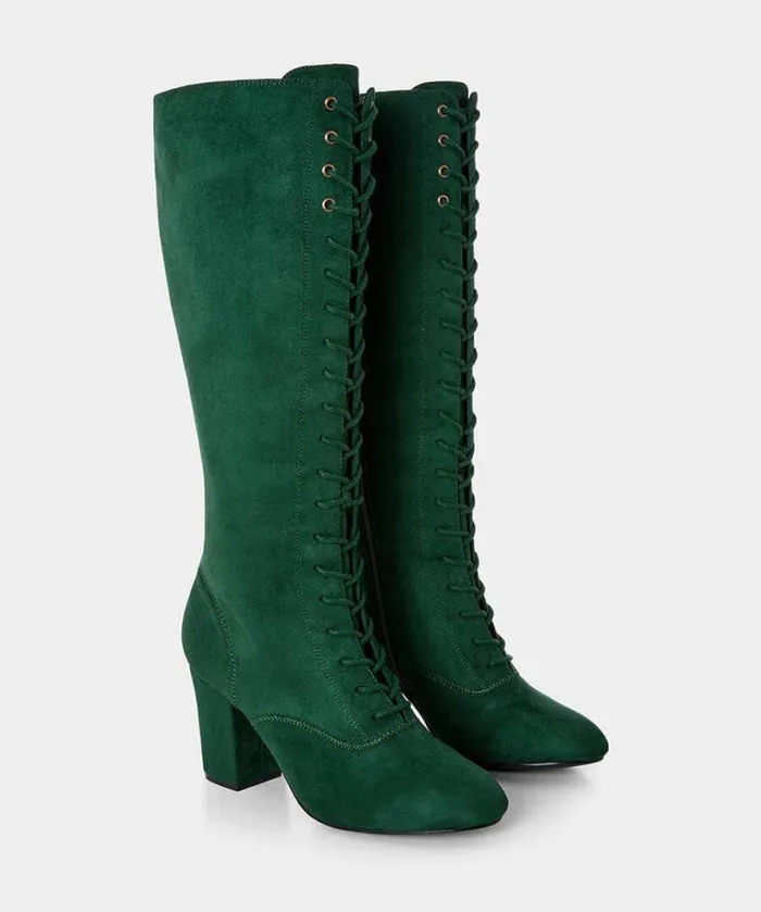 Joe Browns Shoes Sandals and Boots Women All The Glory Lace Up Boots Green