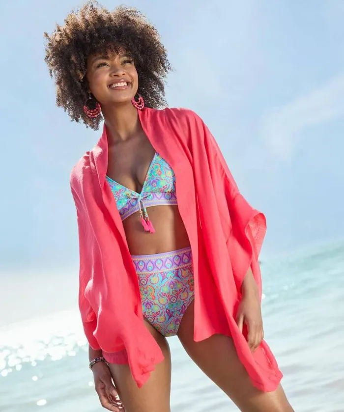 Joe Browns Swimwear Women Easy Breezy Kimono Flamingo