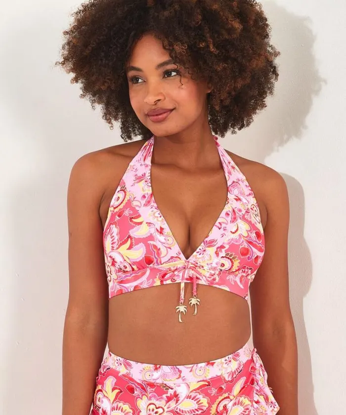 Joe Browns Swimwear Women Malibu Beach Bikini Top Pink Multi