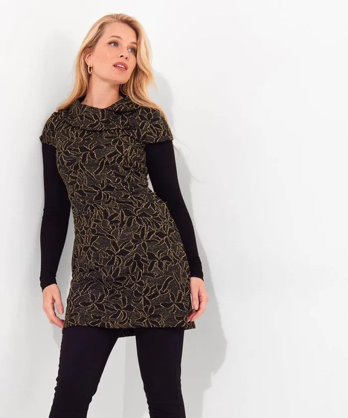 Joe Browns Tops Tunics and Blouses Women All That Glitters Jacquard Tunic Black