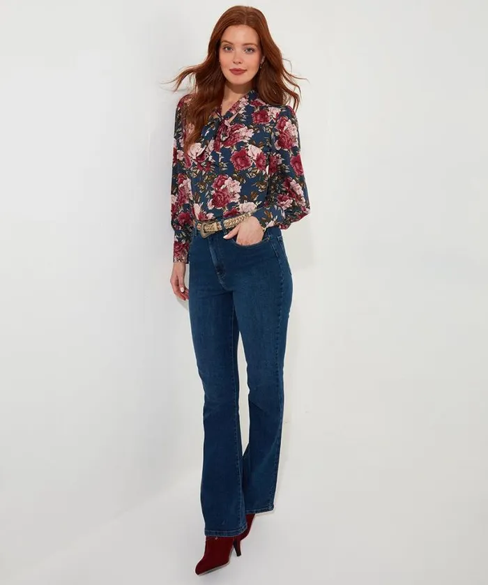 Joe Browns Tops Tunics and Blouses Women Make A Statement Printed Blouse Blue