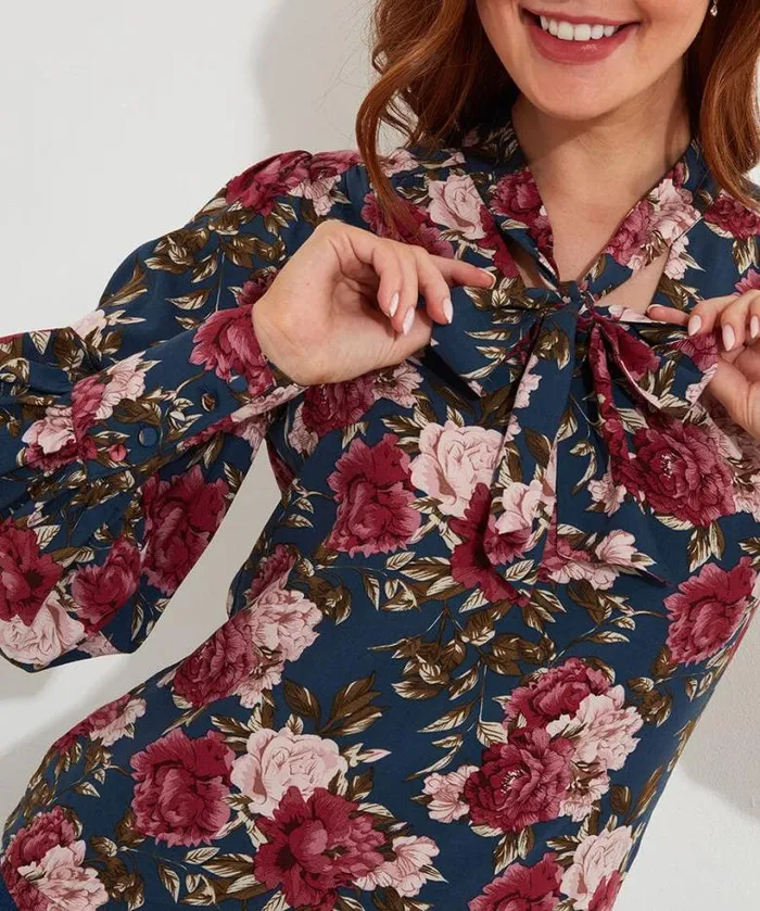 Joe Browns Tops Tunics and Blouses Women Make A Statement Printed Blouse Blue
