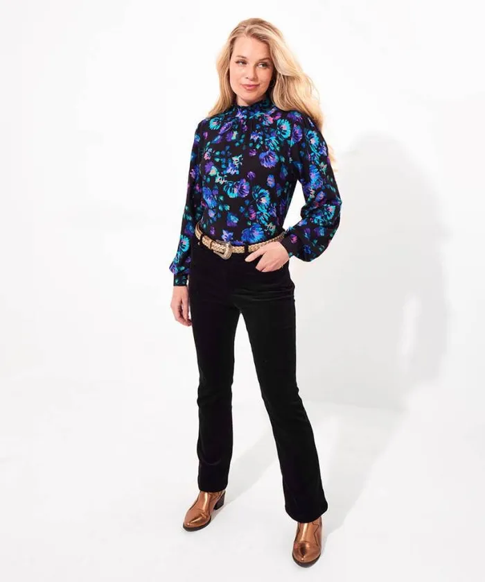 Joe Browns Tops Tunics and Blouses Women Melissa Jersey Print Top Black