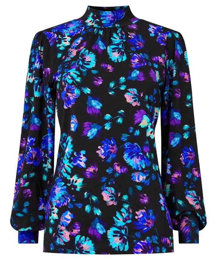Joe Browns Tops Tunics and Blouses Women Melissa Jersey Print Top Black Joe Browns Tops Tunics and Blouses Women Melissa Jersey Print Top Black
